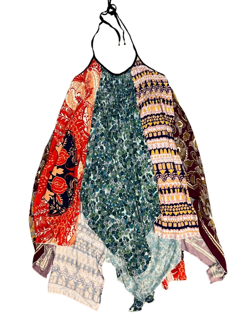 Free People Can’t Tie Me Down Patchwork Halter Top Bohemian Festival Size M